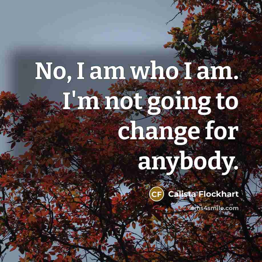 “No, I am who I am. I'm not going to…” quote by Calista Flockhart