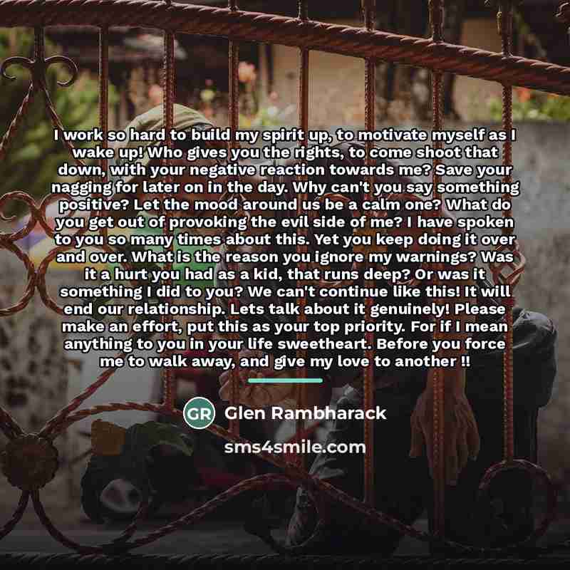 “I work so hard to build my spirit up, to…” quote by Glen Rambharack
