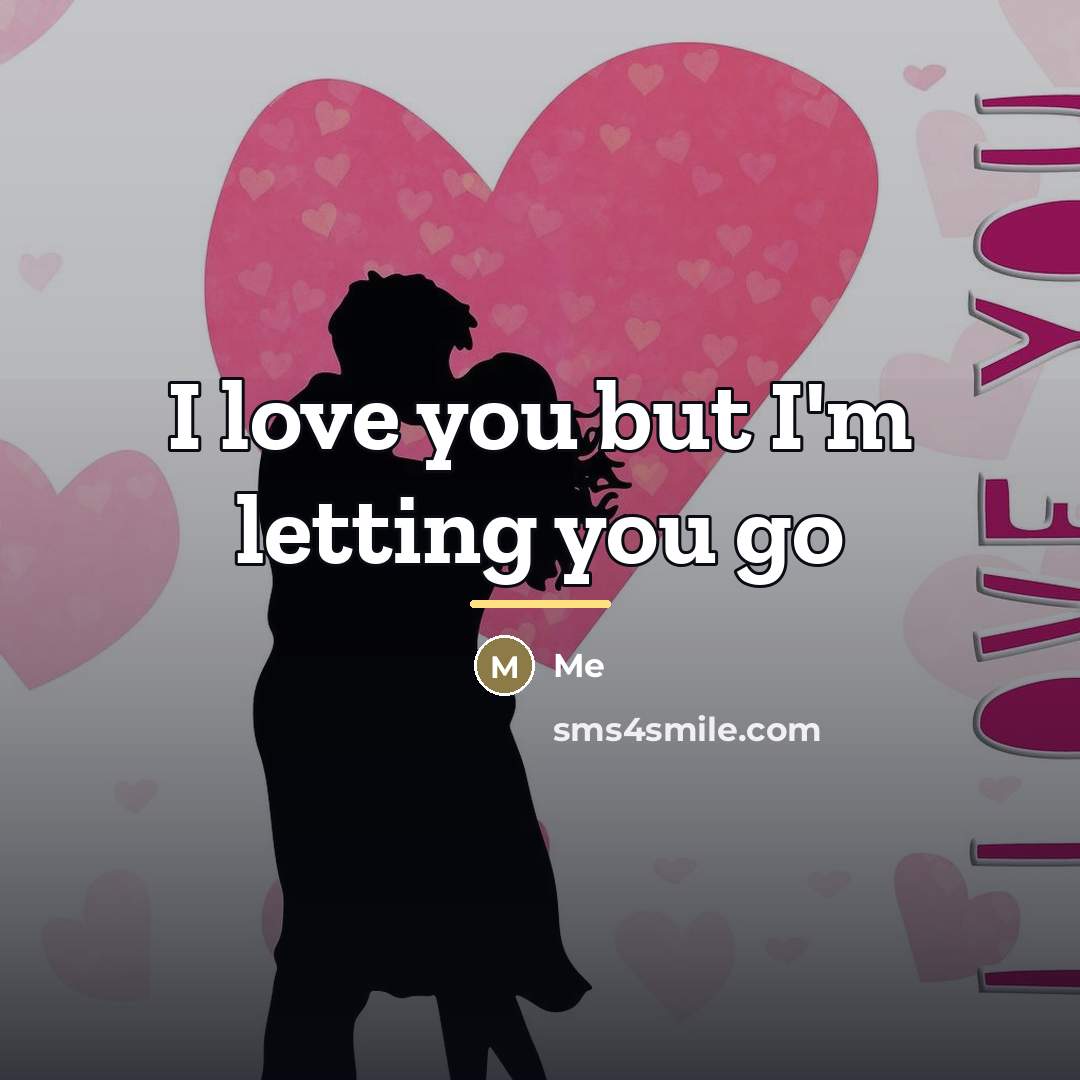 “I love you but I'm letting you go…” quote by Me