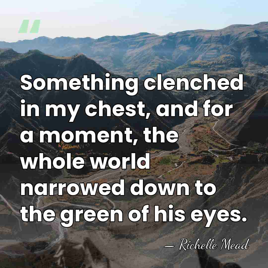 Something clenched in my chest, and for a moment, the whole world&hellip; - Richelle Mead