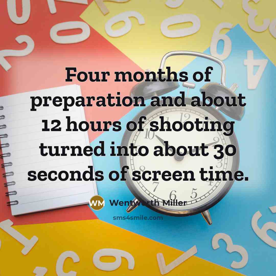 “Four months of preparation and about 12 hours of shooting…” quote by Wentworth Miller