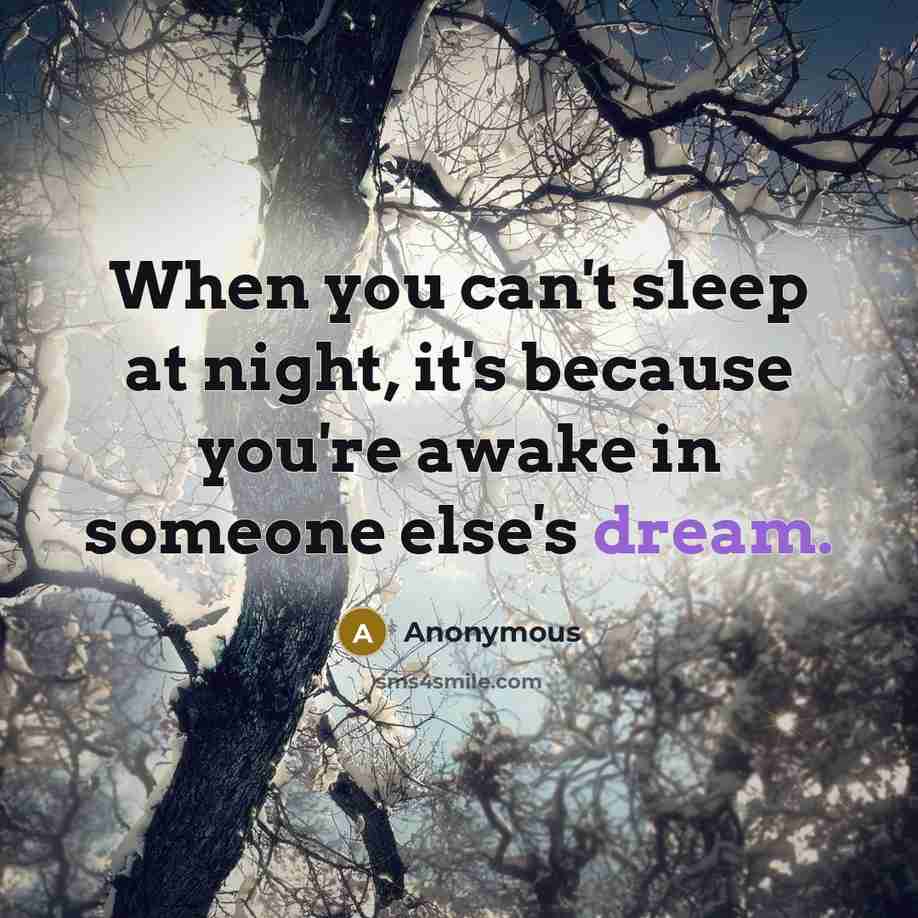 “When you can't sleep at night, it's because you're awake…” quote by Anonymous