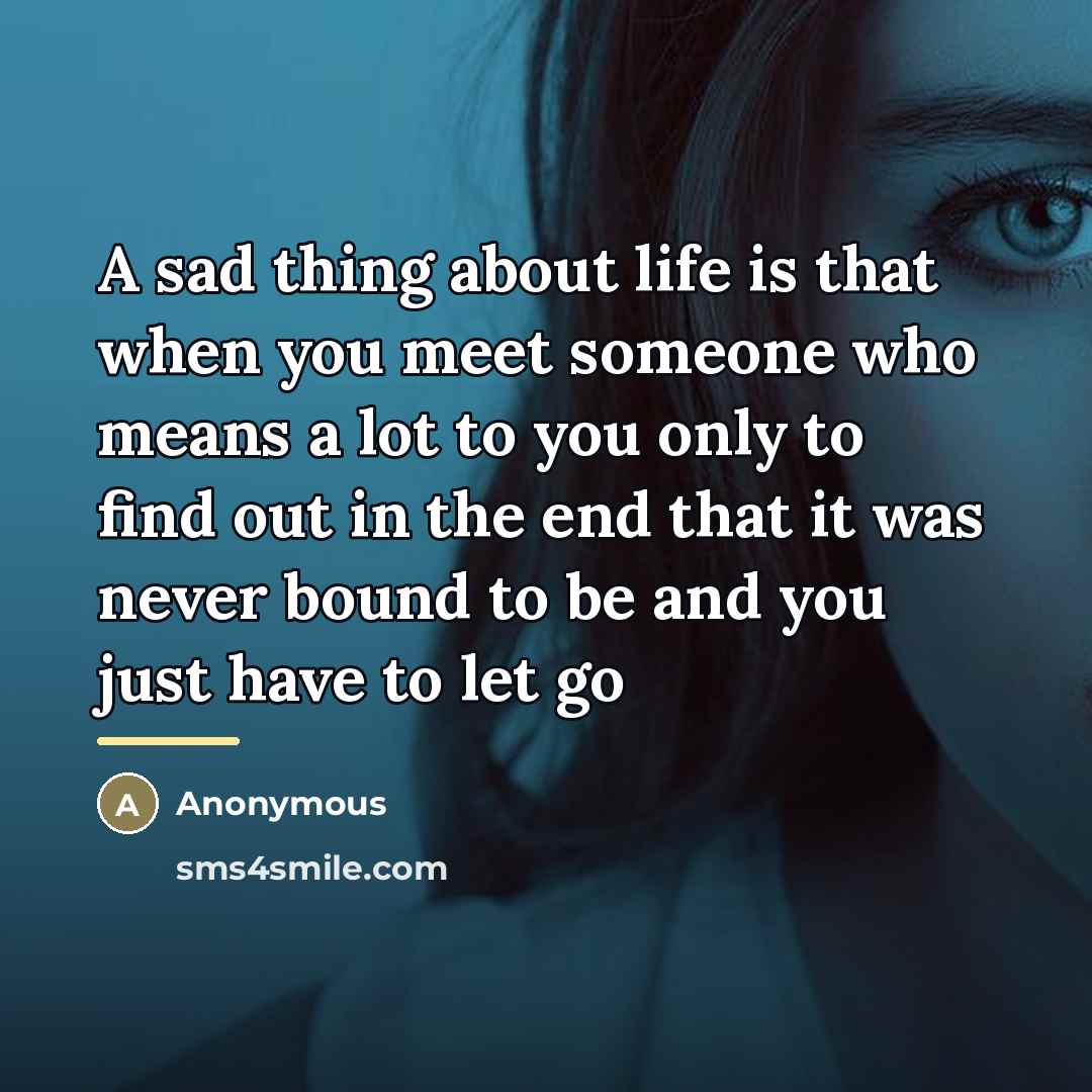 “A sad thing about life is that when you meet…” quote by Anonymous