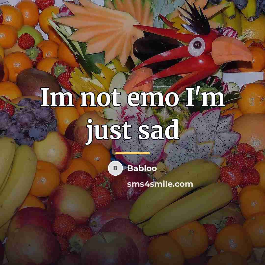 “Im not emo I'm just sad…” quote by Babloo