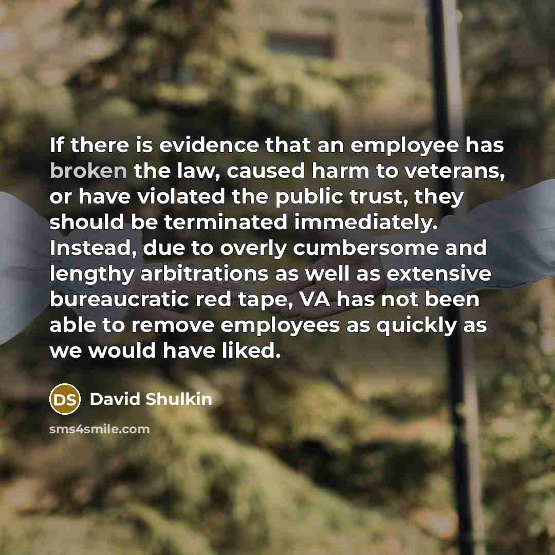 “If there is evidence that an employee has broken the…” quote by David Shulkin