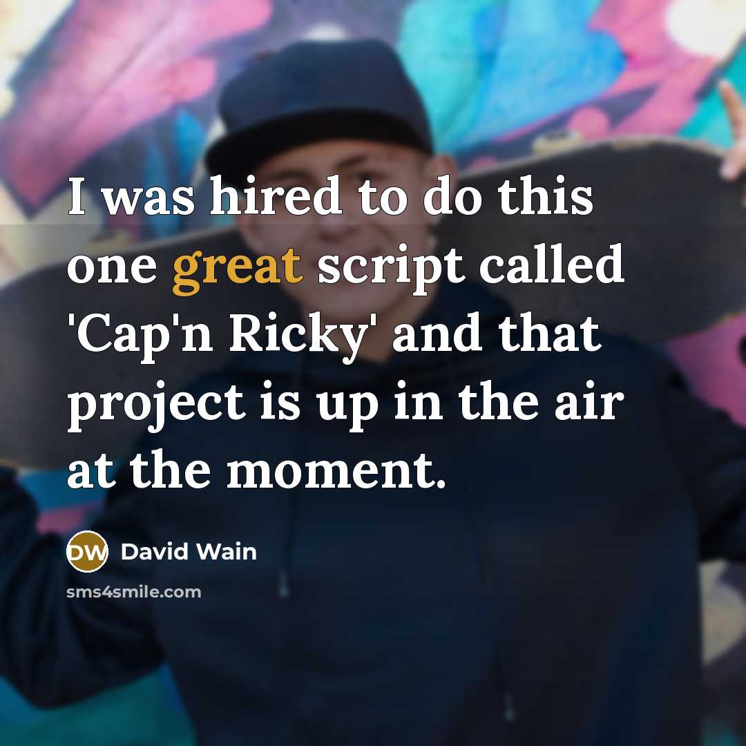 “I was hired to do this one great script called…” quote by David Wain