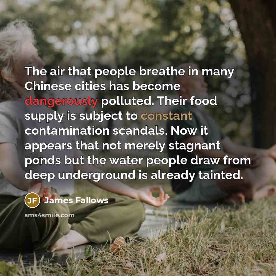 “The air that people breathe in many Chinese cities has…” quote by James Fallows