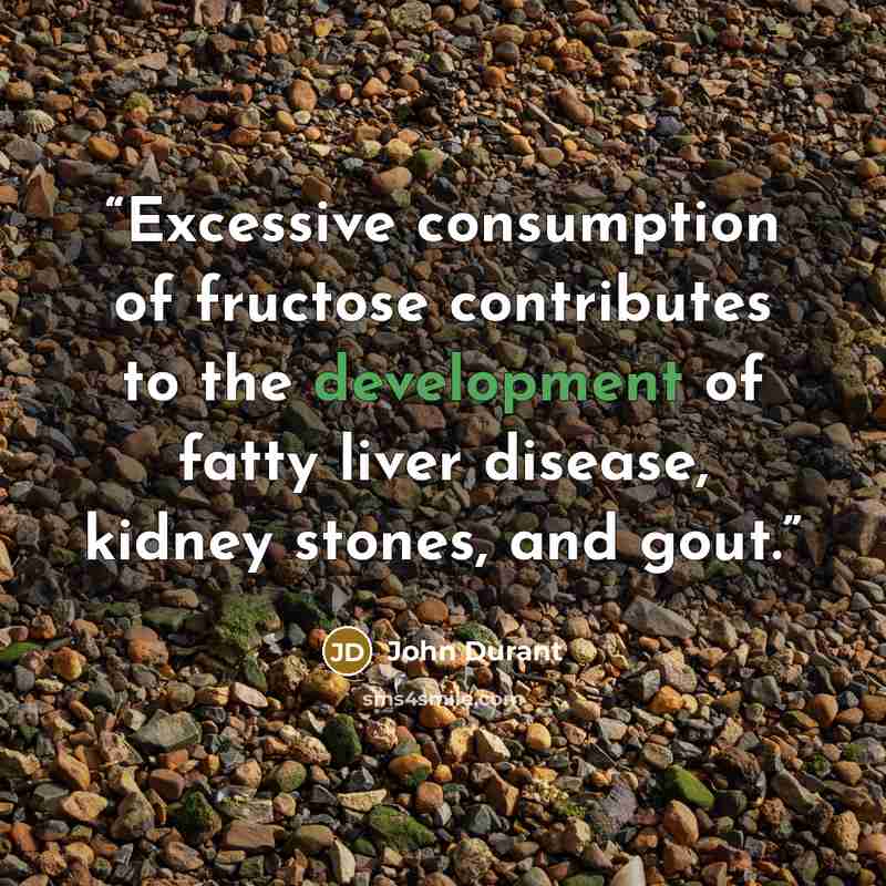 “Excessive consumption of fructose contributes to the development of fatty liver disease, kidney stones, and gout.” quote by John Durant