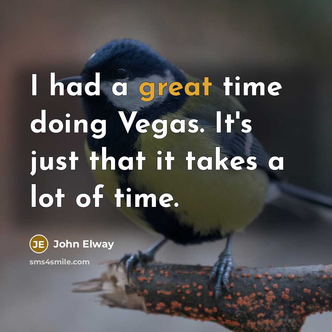 “I had a great time doing Vegas. It's just that…” quote by John Elway