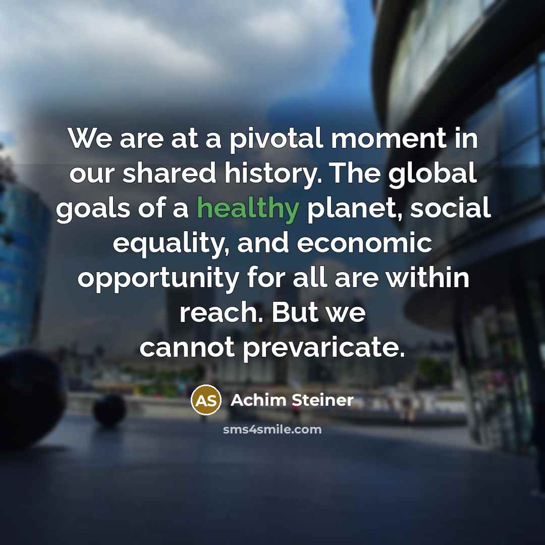 “We are at a pivotal moment in our shared history.…” quote by Achim Steiner