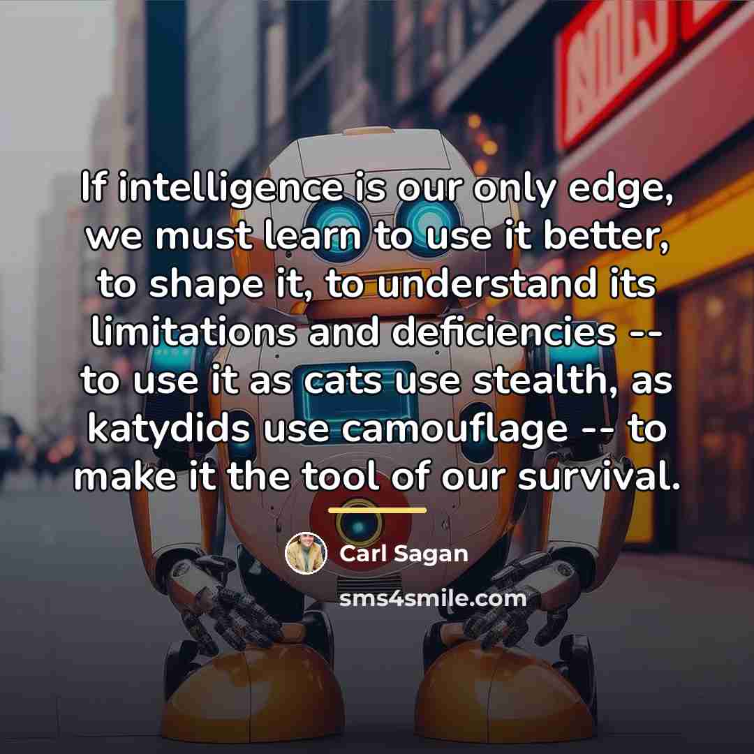 “If intelligence is our only edge, we must learn to…” quote by Carl Sagan