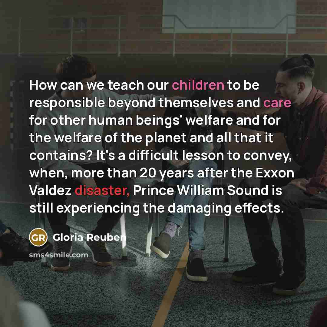 “How can we teach our children to be responsible beyond…” quote by Gloria Reuben