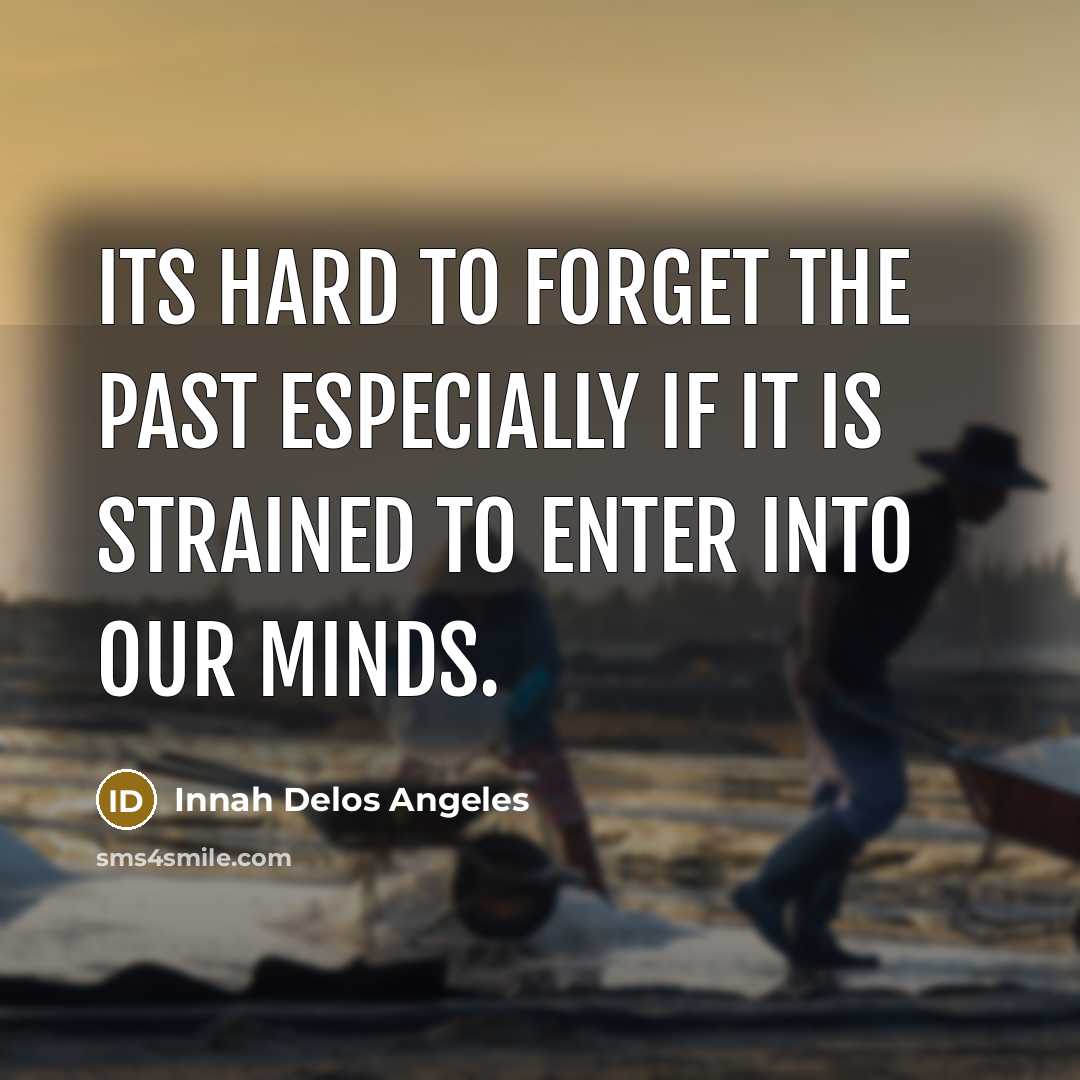 “Its hard to forget the past especially if it is…” quote by Innah Delos Angeles