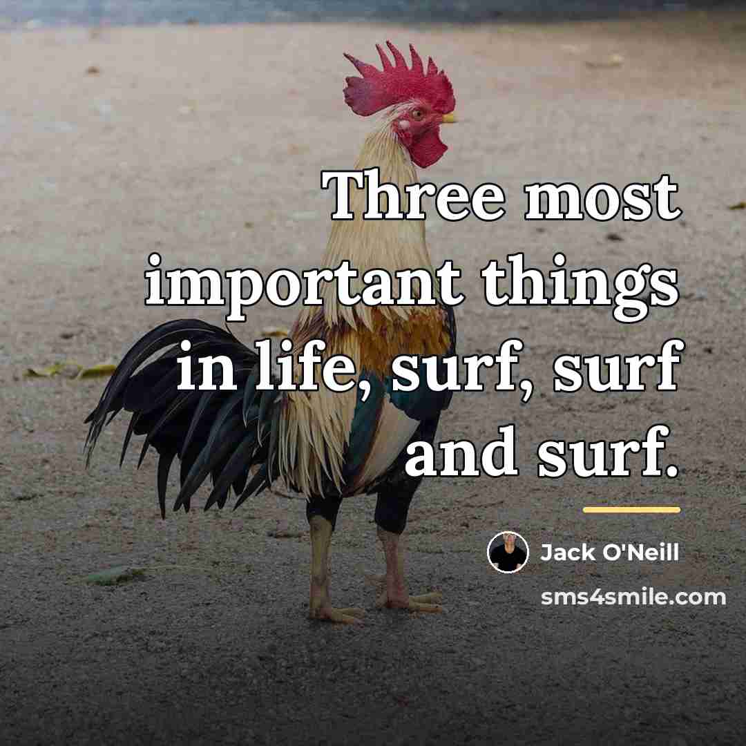“Three most important things in life, surf, surf and surf.…” quote by Jack O'Neill