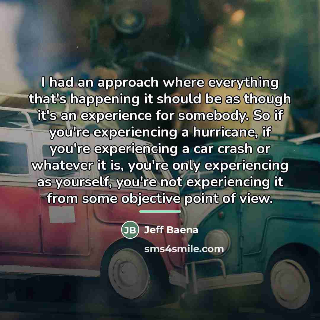 “I had an approach where everything that's happening it should…” quote by Jeff Baena