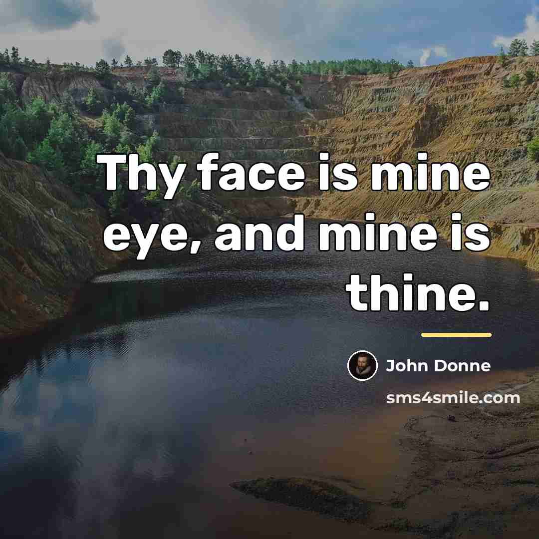 “Thy face is mine eye, and mine is thine.…” quote by John Donne