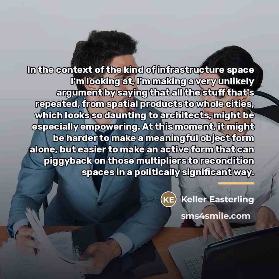 “In the context of the kind of infrastructure space I'm…” quote by Keller Easterling
