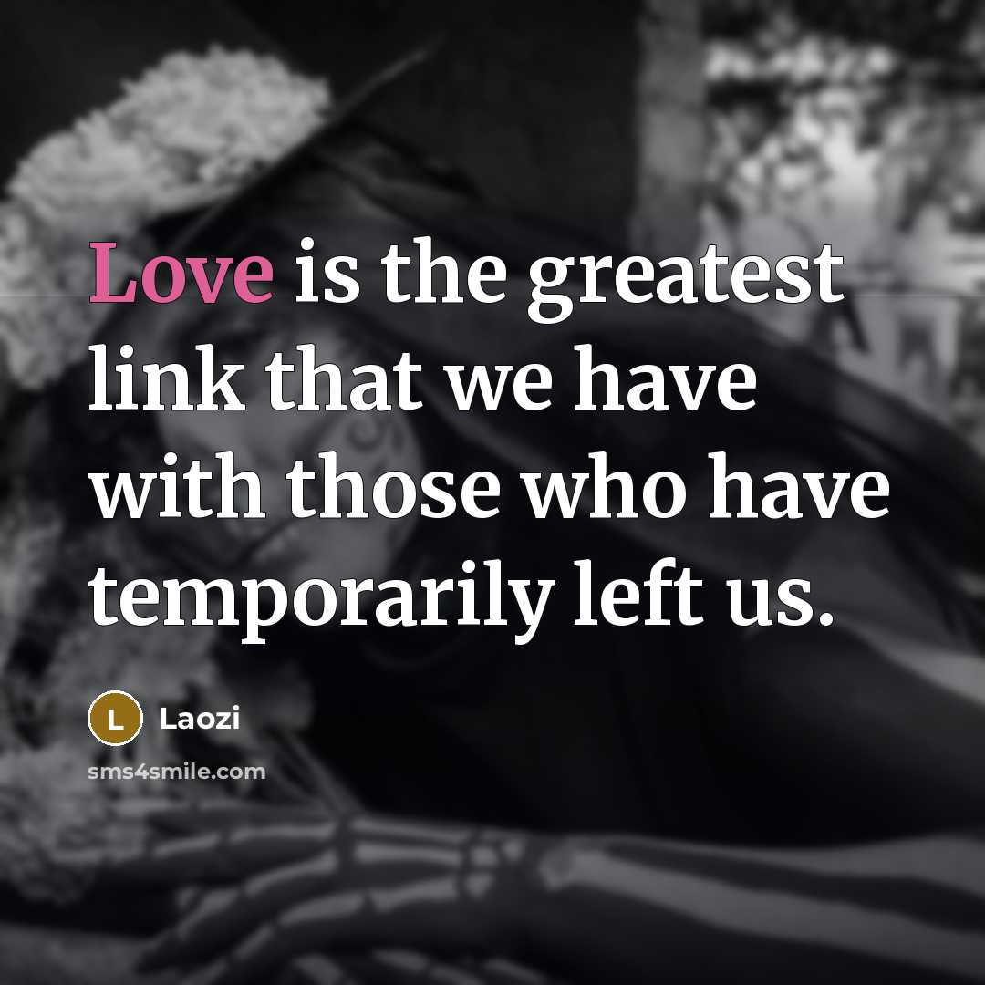 “Love is the greatest link that we have with those…” quote by Laozi