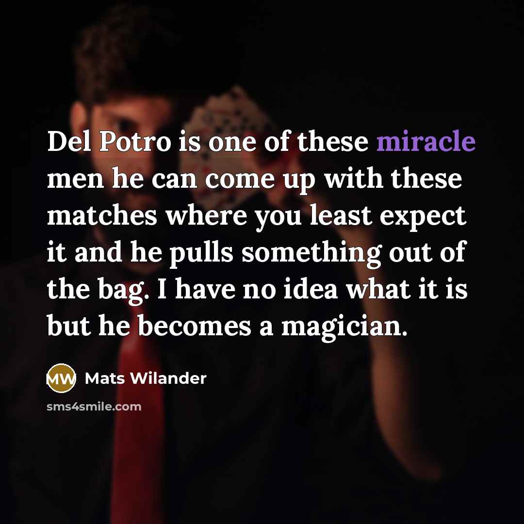 “Del Potro is one of these miracle men he can…” quote by Mats Wilander