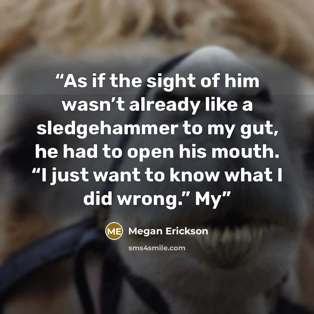 “As if the sight of him wasn’t already like a sledgehammer to my gut, he had to open his mouth. “I just want to know what I did wrong.” My” quote by Megan Erickson