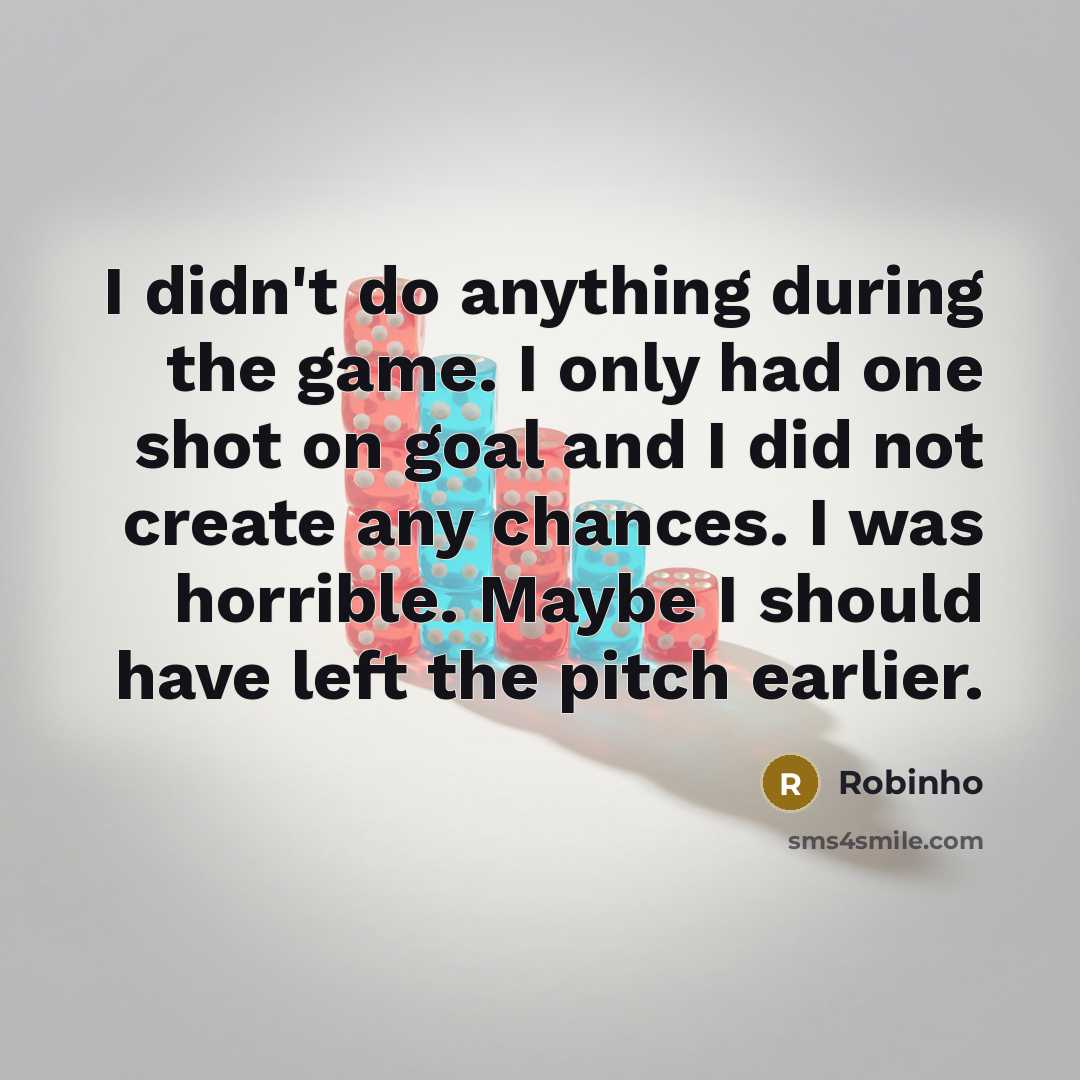 “I didn't do anything during the game. I only had…” quote by Robinho