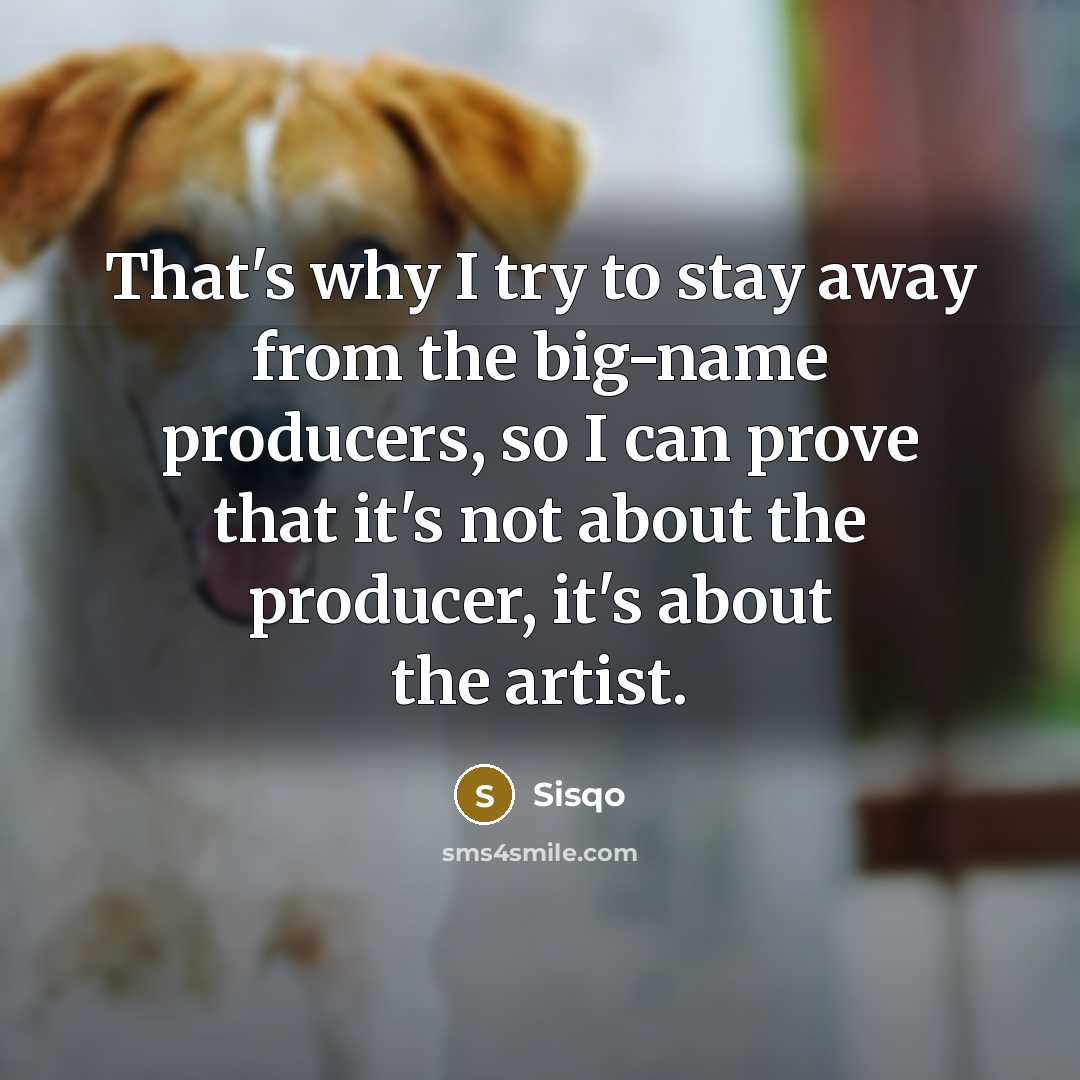 “That's why I try to stay away from the big-name…” quote by Sisqo