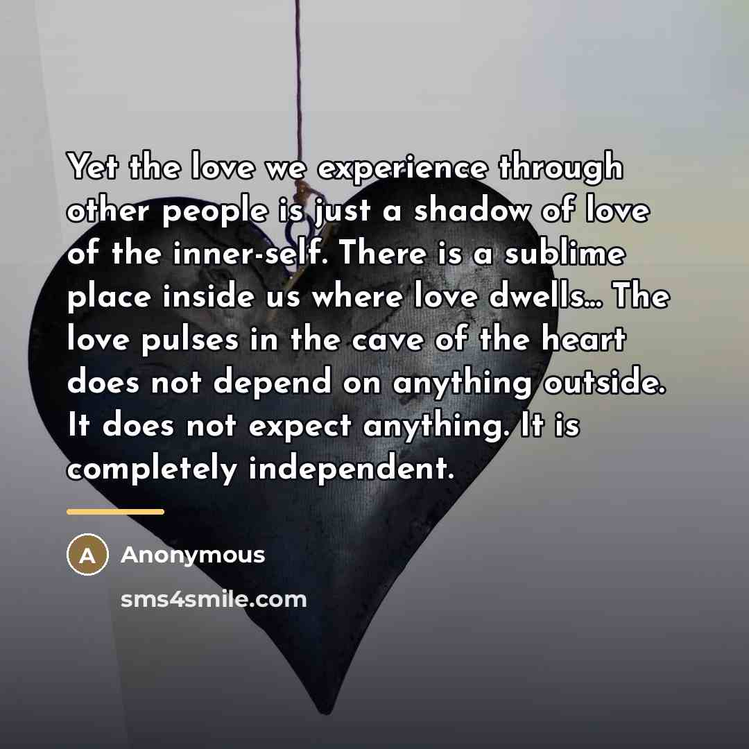 “Yet the love we experience through other people is just…” quote by Anonymous