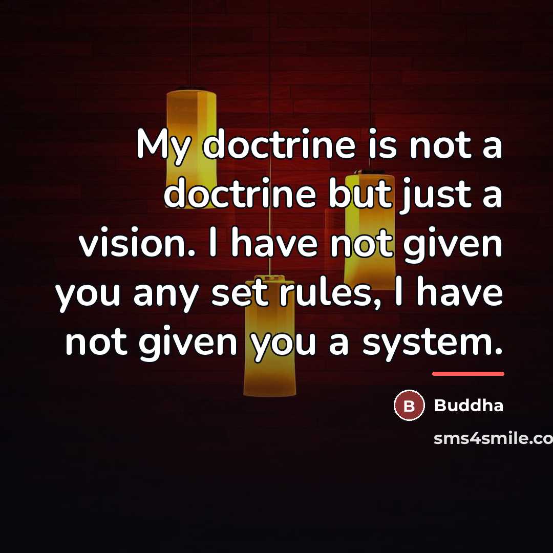 “My doctrine is not a doctrine but just a vision.…” quote by Buddha