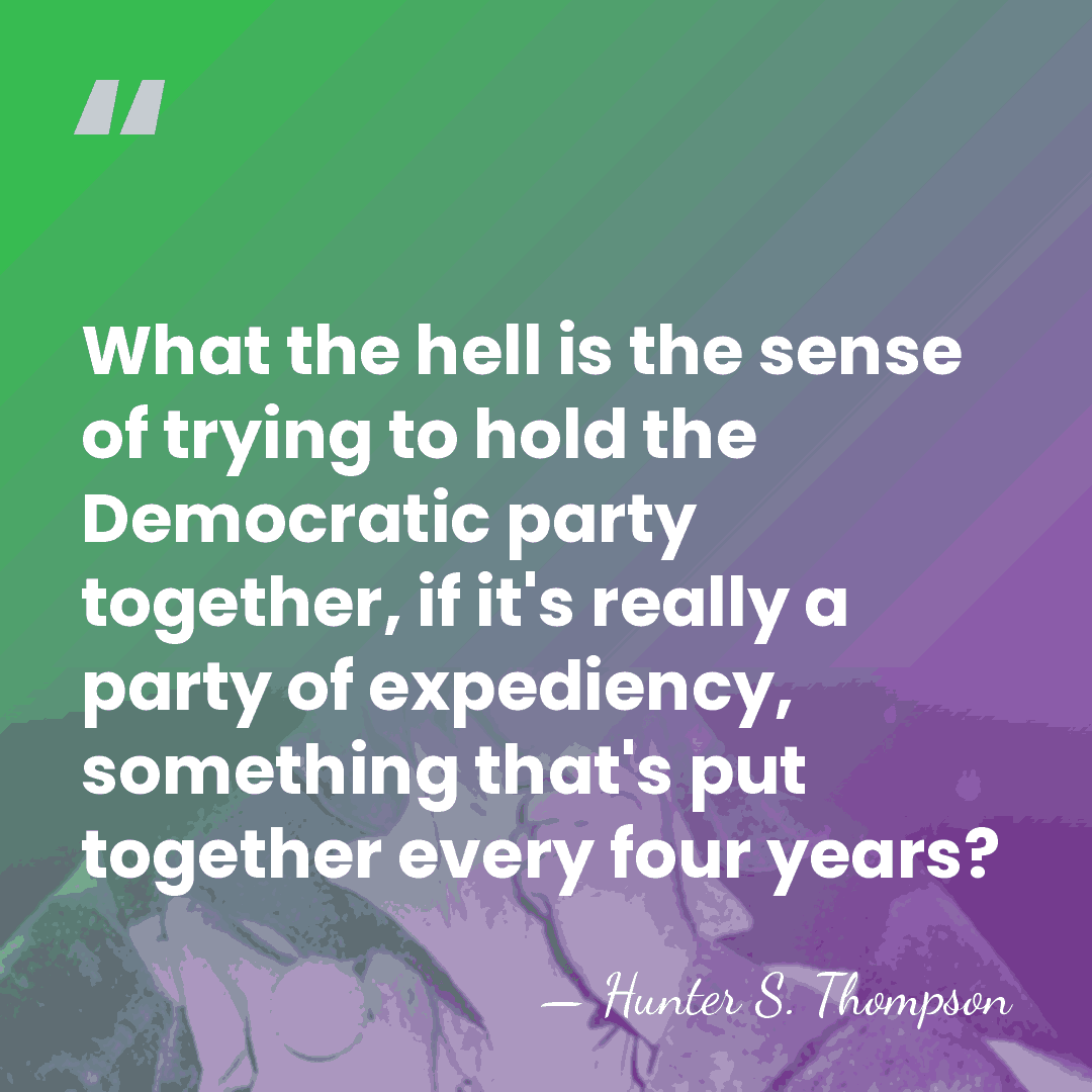 What the hell is the sense of trying to hold the Democratic&hellip; - Hunter S. Thompson