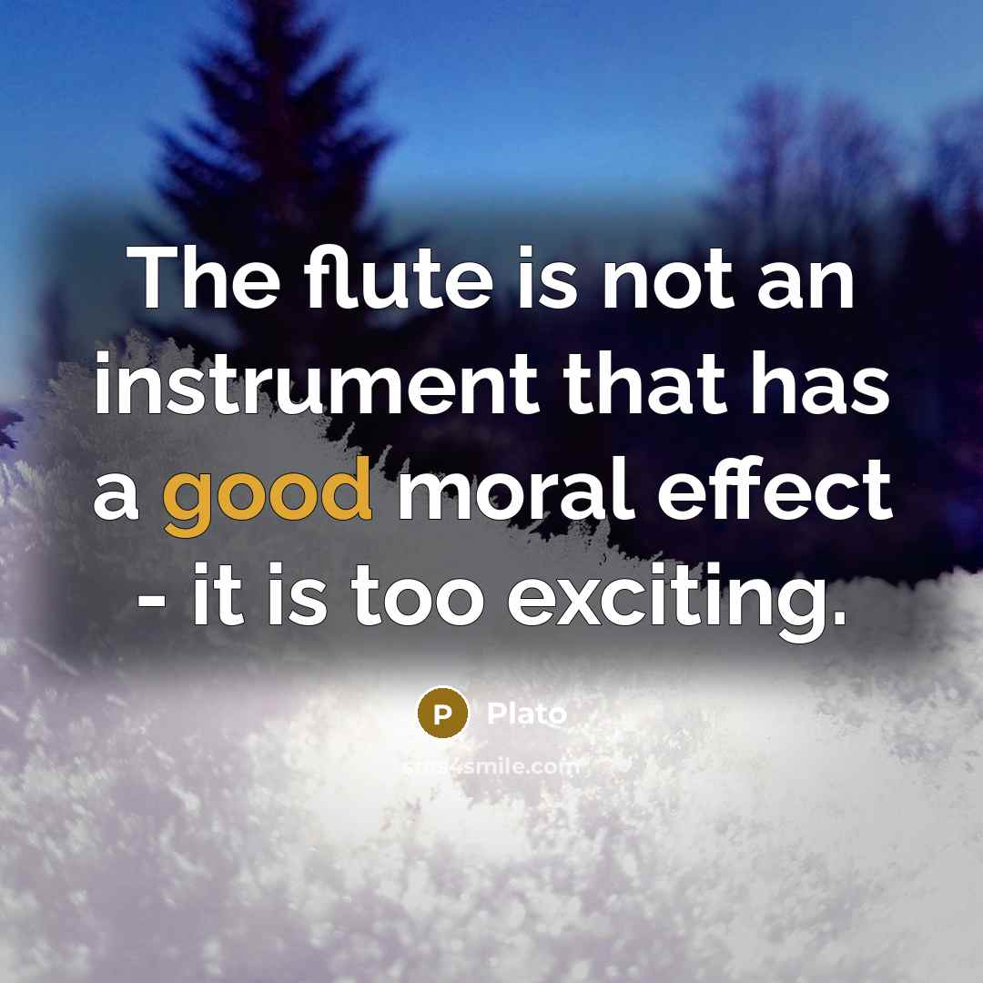 “The flute is not an instrument that has a good…” quote by Plato