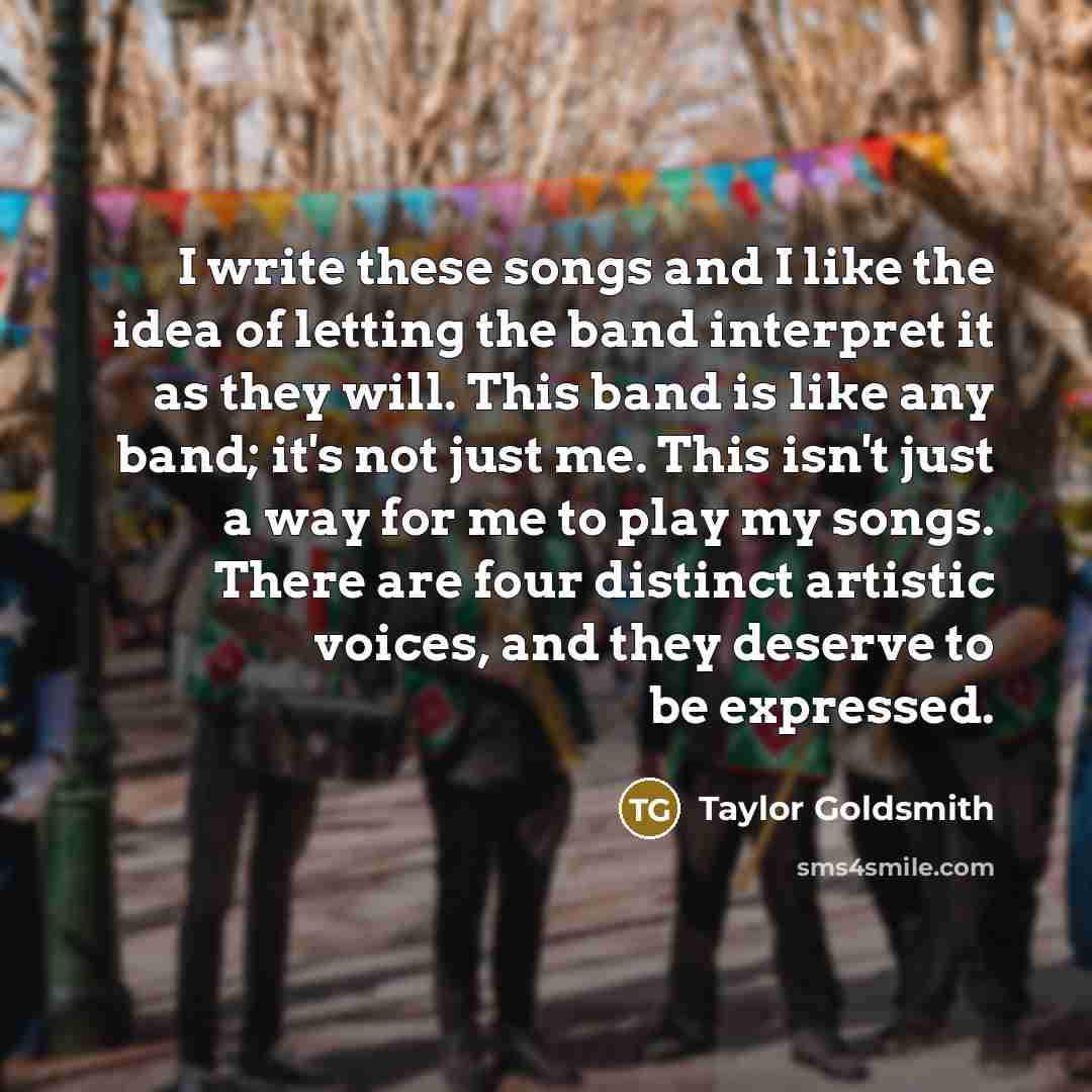 “I write these songs and I like the idea of…” quote by Taylor Goldsmith