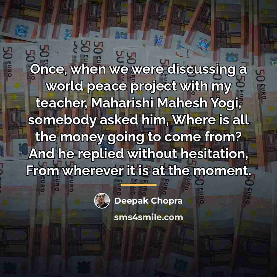 “Once, when we were discussing a world peace project with…” quote by Deepak Chopra
