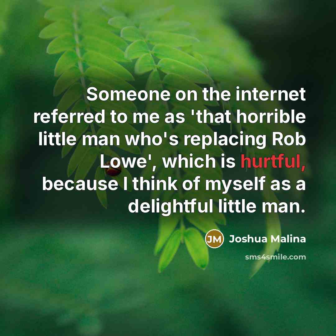 “Someone on the internet referred to me as 'that horrible…” quote by Joshua Malina