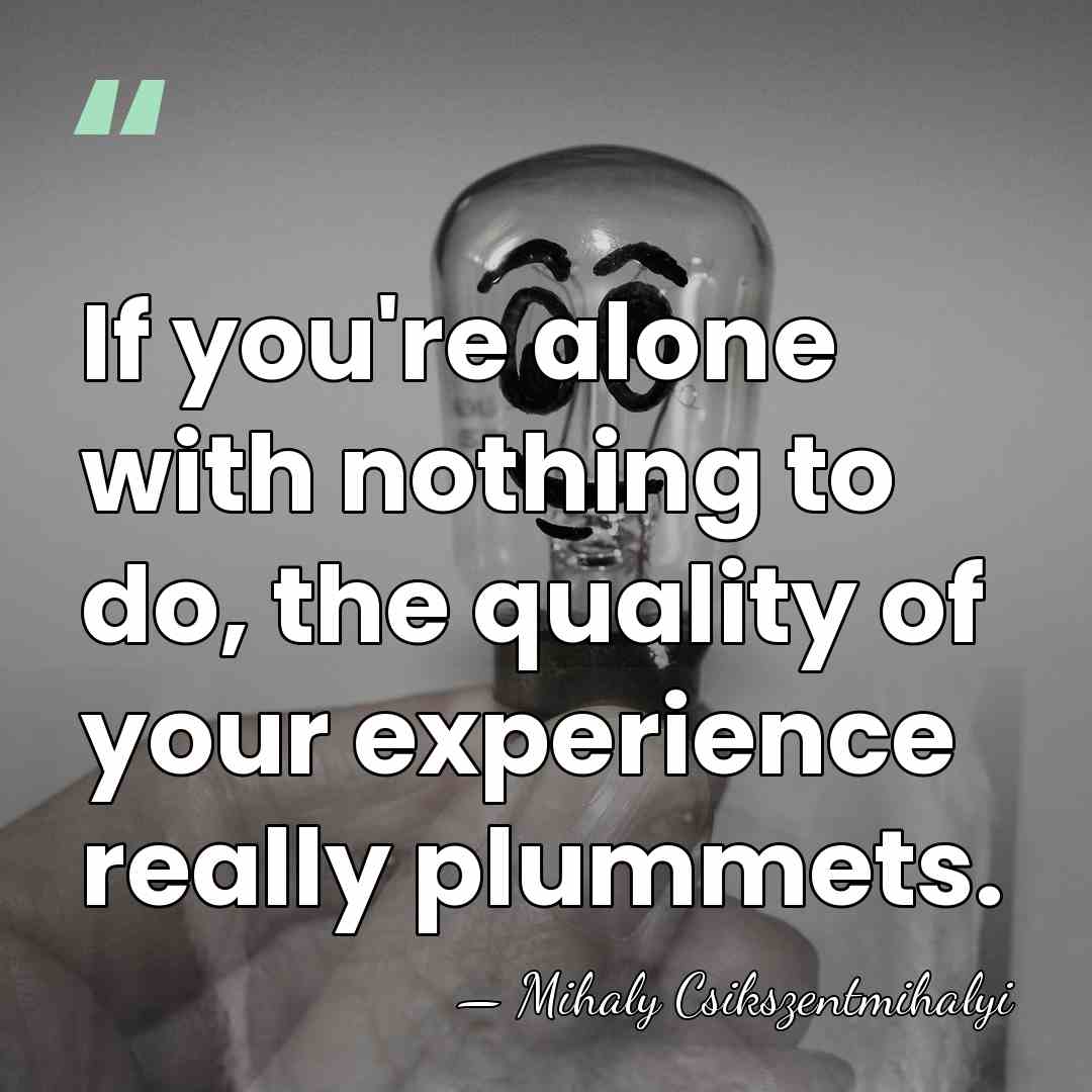 If you're alone with nothing to do, the quality of your experience&hellip; - Mihaly Csikszentmihalyi