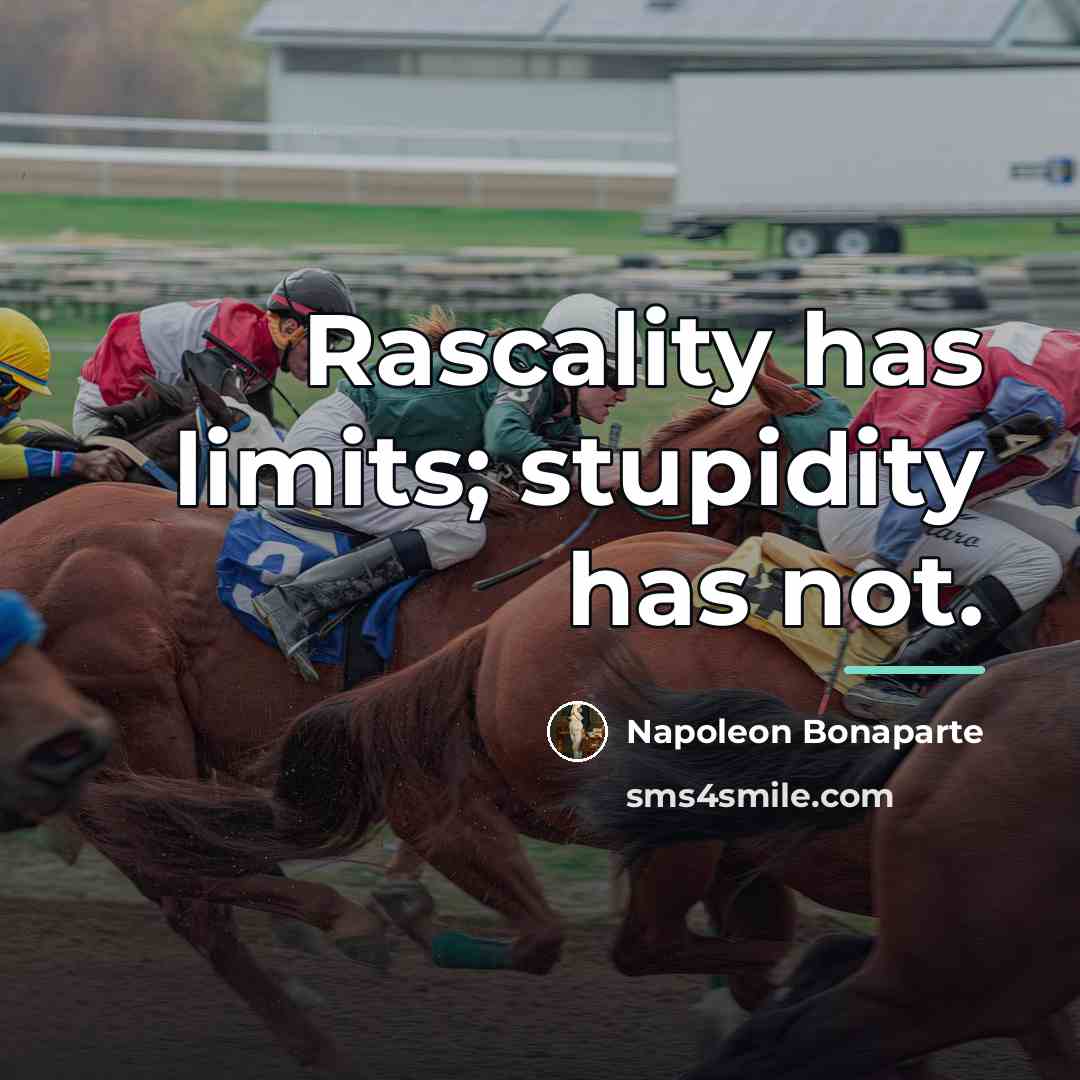 “Rascality has limits; stupidity has not.…” quote by Napoleon Bonaparte