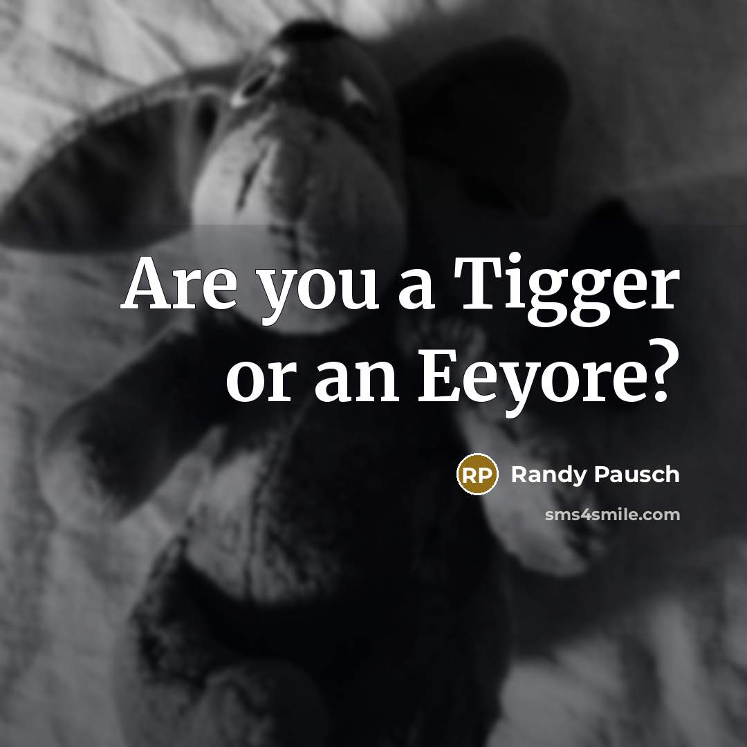 “Are you a Tigger or an Eeyore?” quote by Randy Pausch