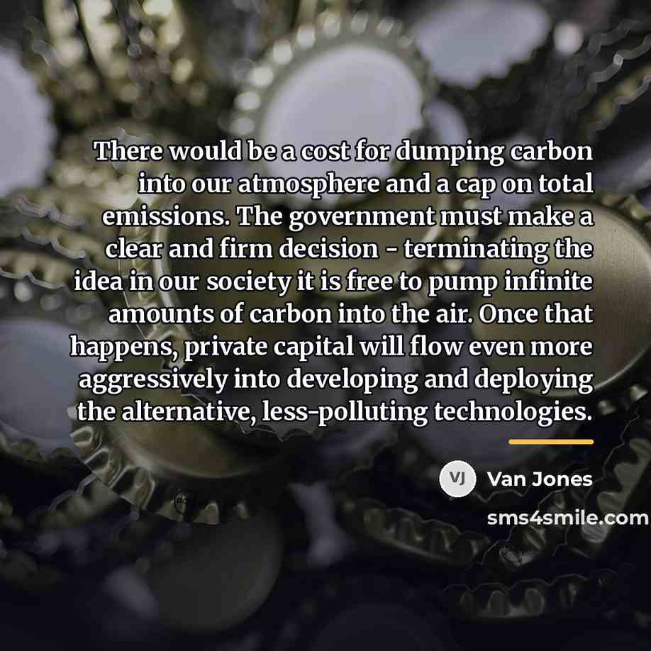 “There would be a cost for dumping carbon into our…” quote by Van Jones