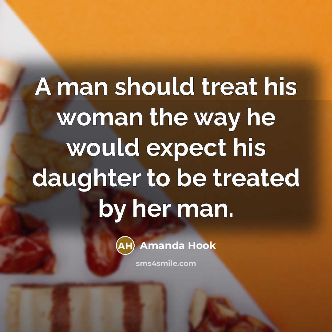 “A man should treat his woman the way he would…” quote by Amanda Hook