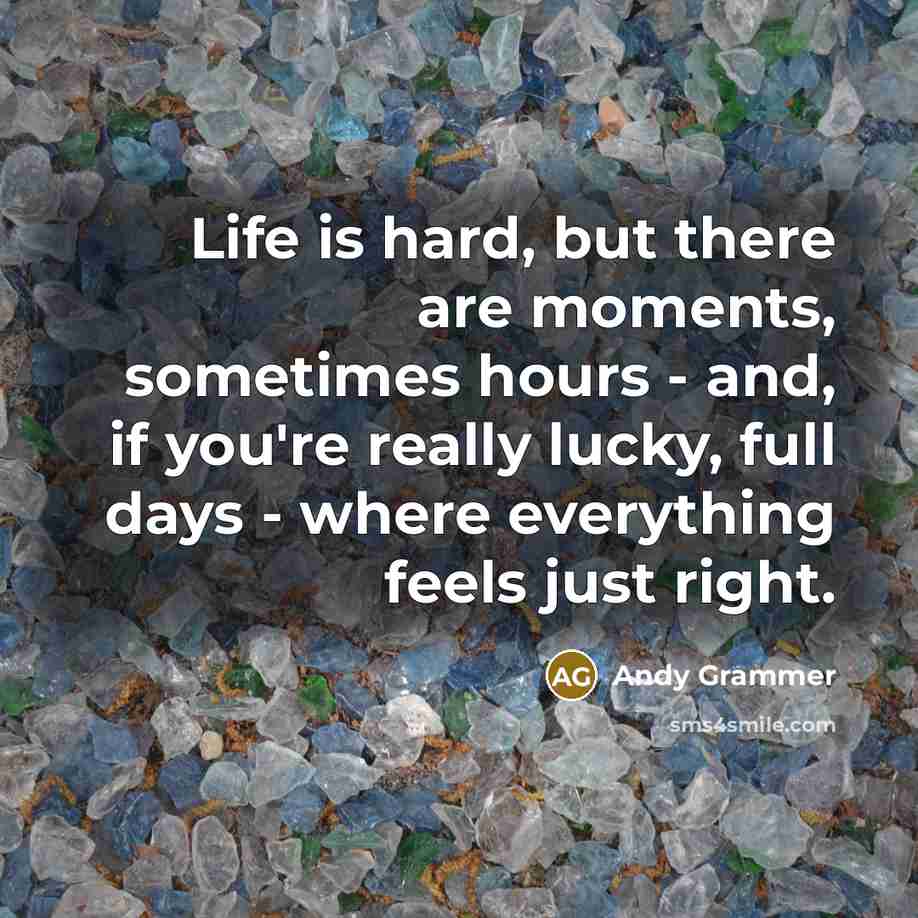 “Life is hard, but there are moments, sometimes hours -…” quote by Andy Grammer
