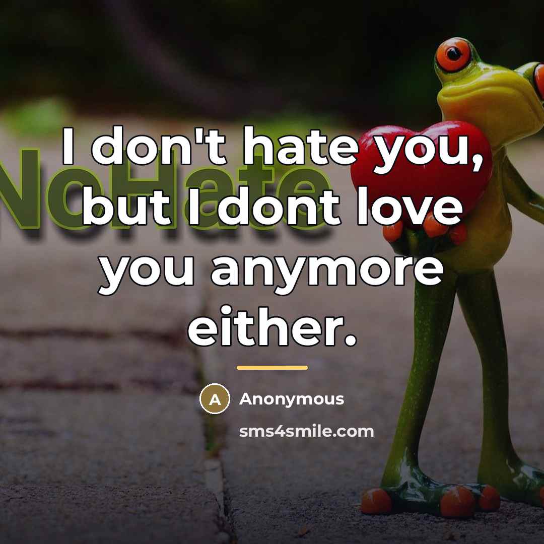 “I don't hate you, but I dont love you anymore…” quote by Anonymous