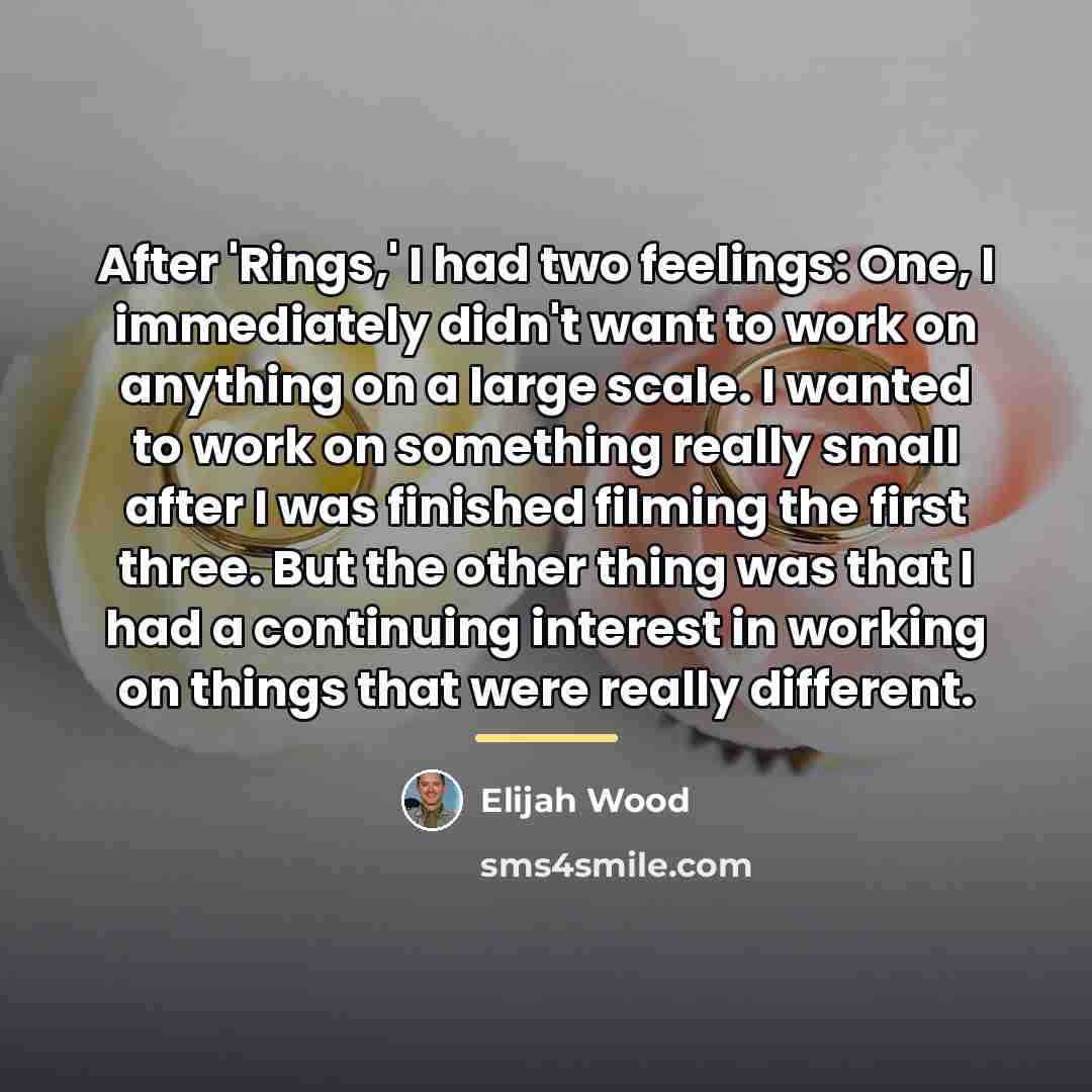 “After 'Rings,' I had two feelings: One, I immediately didn't…” quote by Elijah Wood