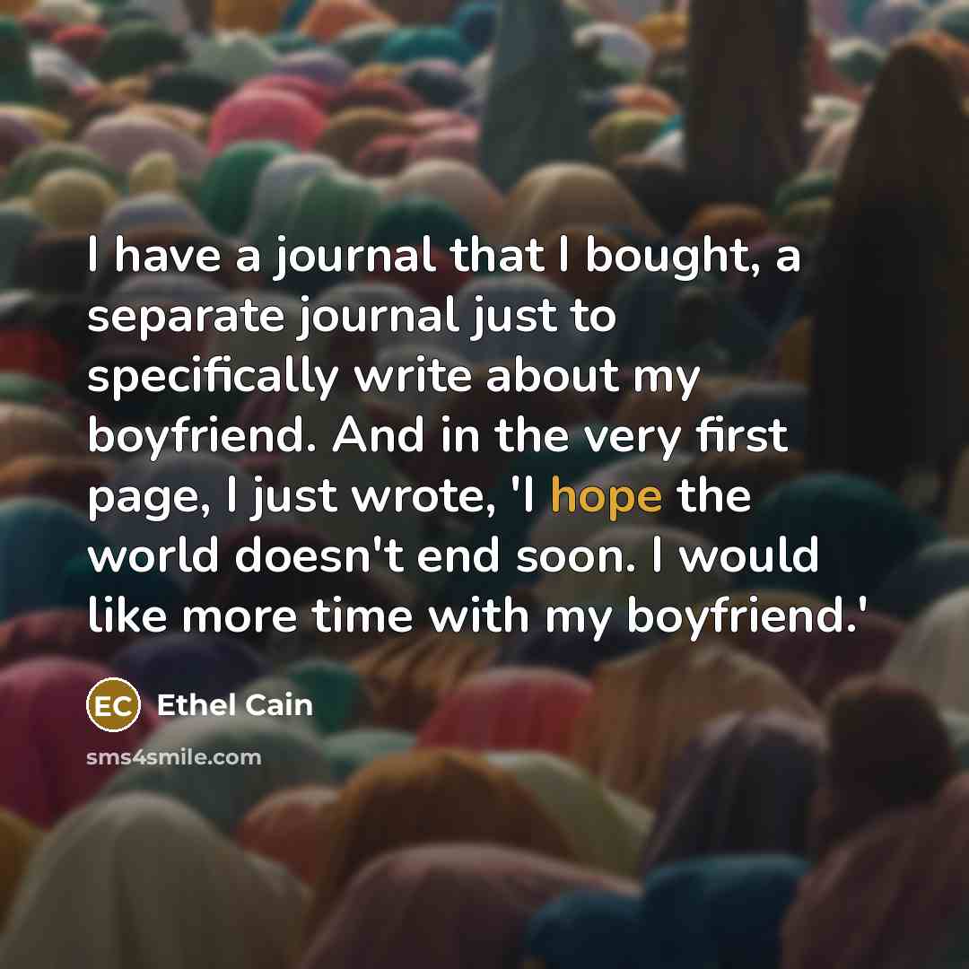 “I have a journal that I bought, a separate journal…” quote by Ethel Cain