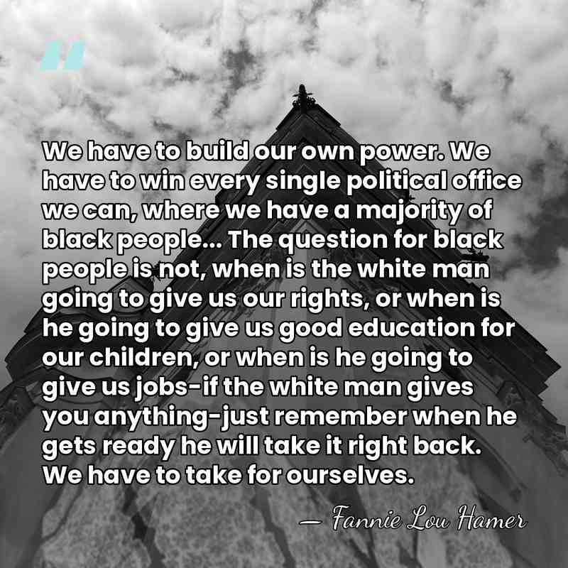 We have to build our own power. We have to win every&hellip; - Fannie Lou Hamer