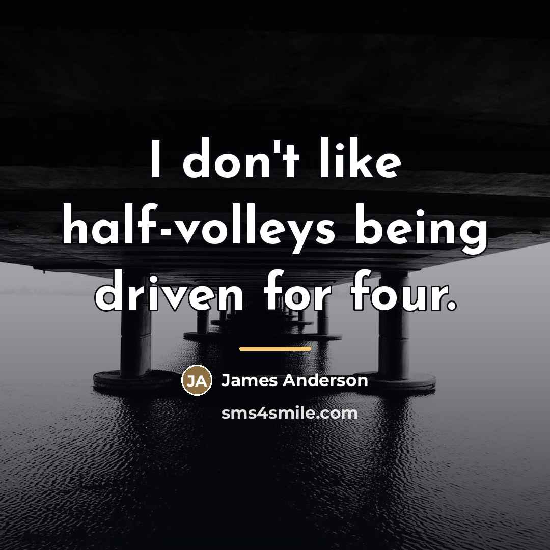 “I don't like half-volleys being driven for four.…” quote by James Anderson