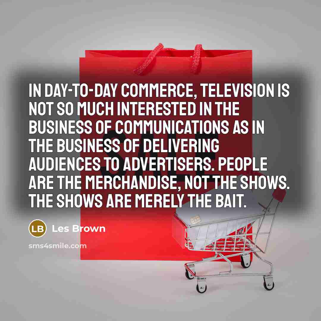 “In day-to-day commerce, television is not so much interested in…” quote by Les Brown