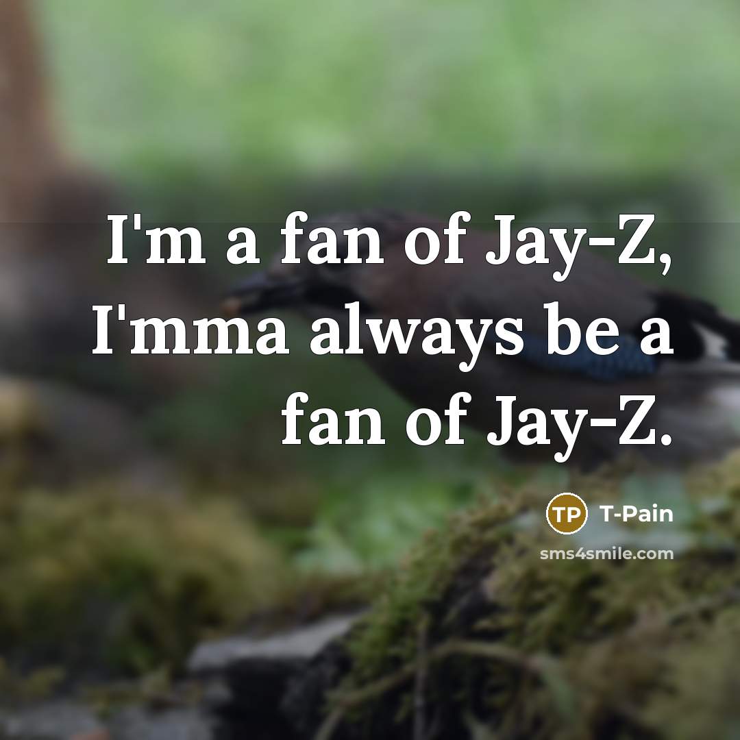 “I'm a fan of Jay-Z, I'mma always be a fan…” quote by T-Pain