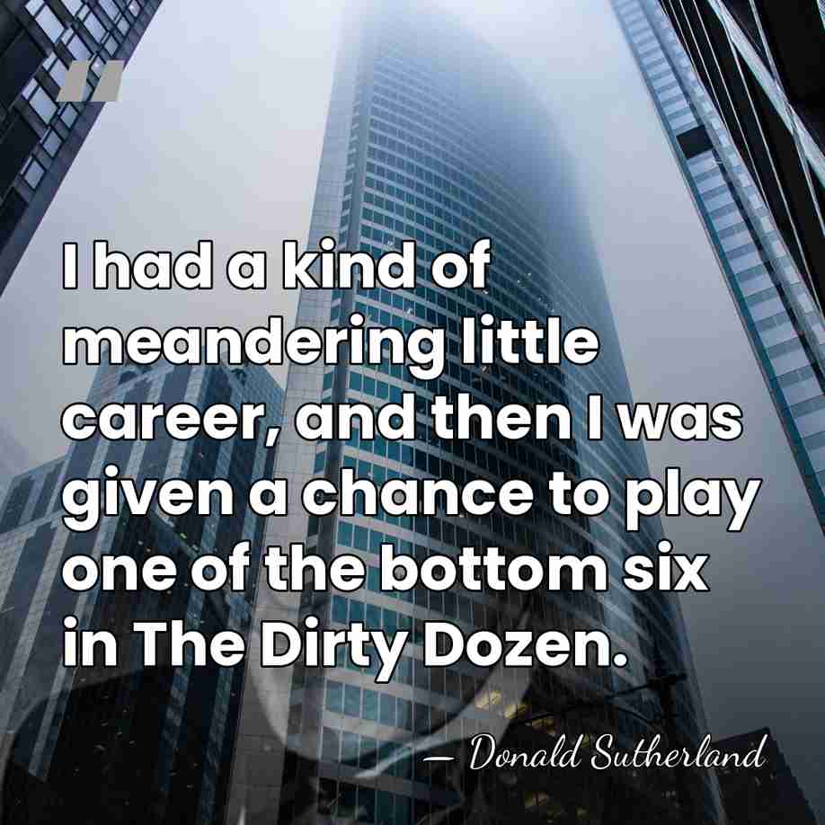 I had a kind of meandering little career, and then I was&hellip; - Donald Sutherland