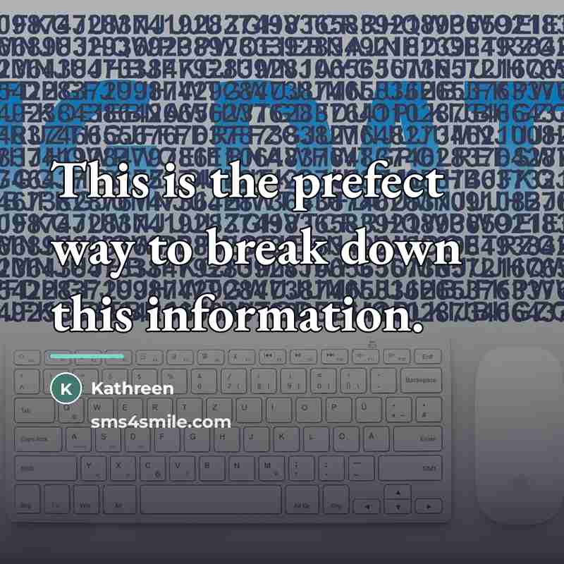 “This is the prefect way to break down this information.…” quote by Kathreen