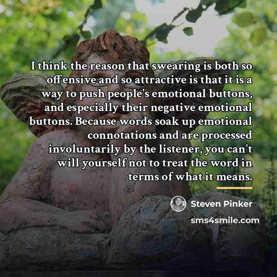 “I think the reason that swearing is both so offensive…” quote by Steven Pinker