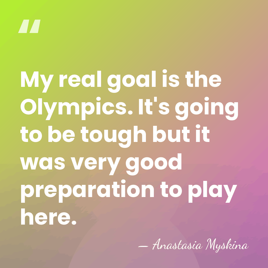 My real goal is the Olympics. It's going to be tough but&hellip; - Anastasia Myskina